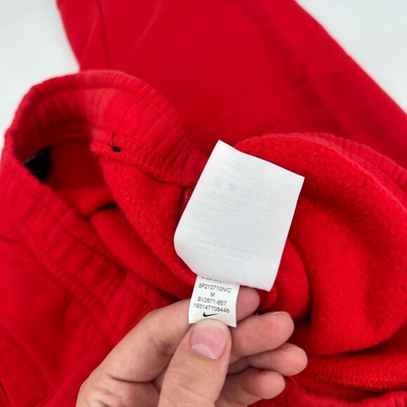 Nike Sportswear Club Fleece Mens Track Pants Red Size Medium - Picture 6 of 10
